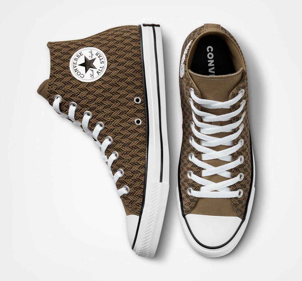 Sand Dune / Velvet Brown / White Converse Chuck Taylor All Star Herringbone Unisex Women's High Tops  US |  46293-HZOX