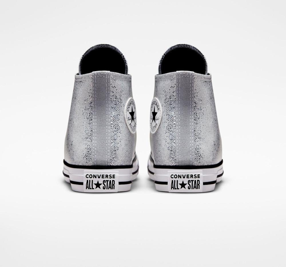 Silver / Ash Stone / Black Converse Chuck Taylor All Star Glitter Big Kids Girls' High Tops  US |  84135-NTYR