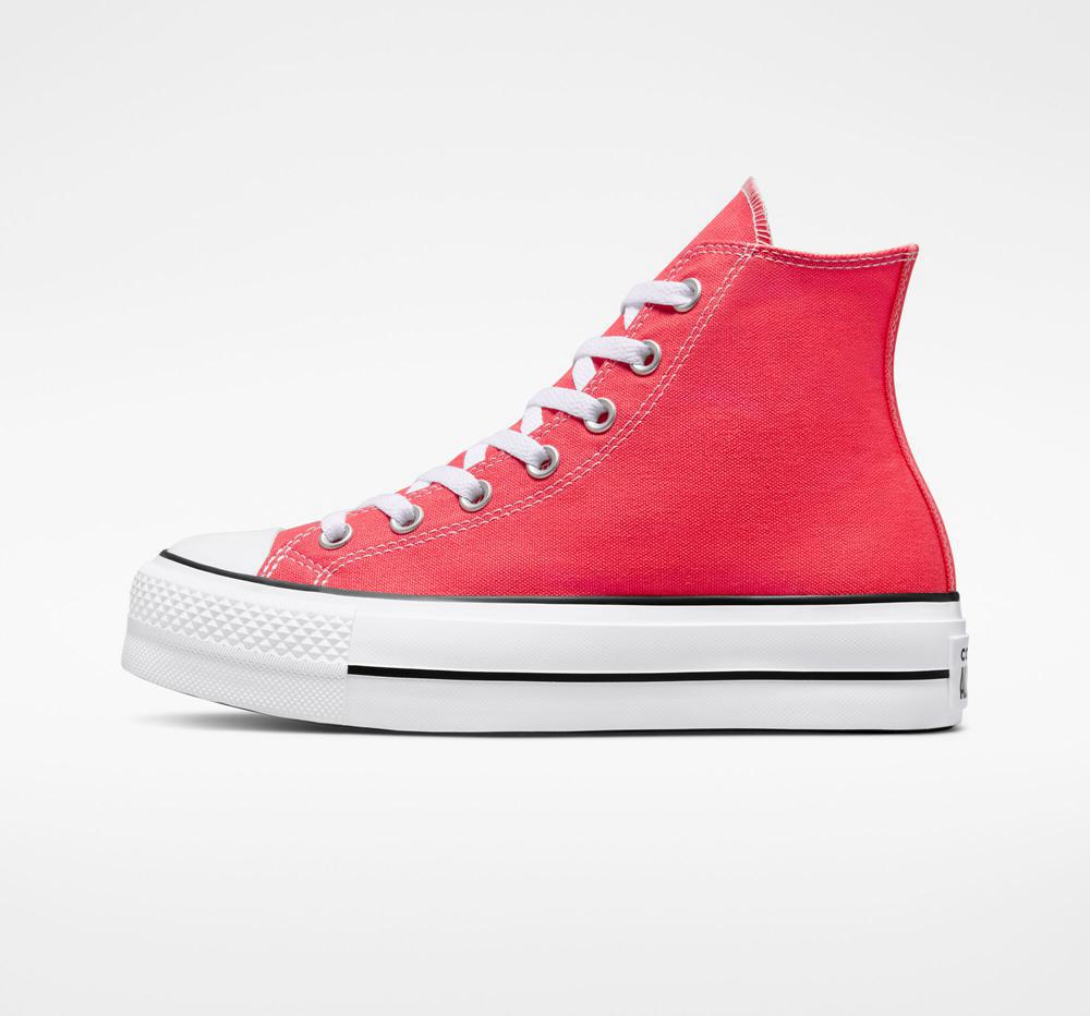 Ultra Red Converse Chuck Taylor All Star Lift Surplus Canvas High Top Women's Platform Shoes  US |  68370-EXYR