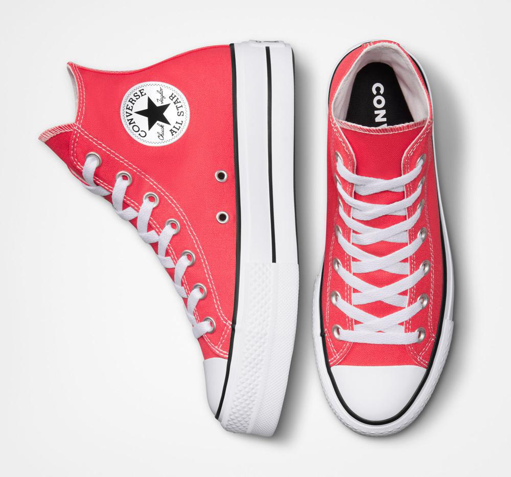 Ultra Red Converse Chuck Taylor All Star Lift Surplus Canvas High Top Women's Platform Shoes  US |  68370-EXYR