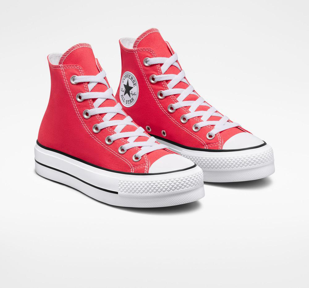 Ultra Red Converse Chuck Taylor All Star Lift Surplus Canvas High Top Women's Platform Shoes  US |  68370-EXYR