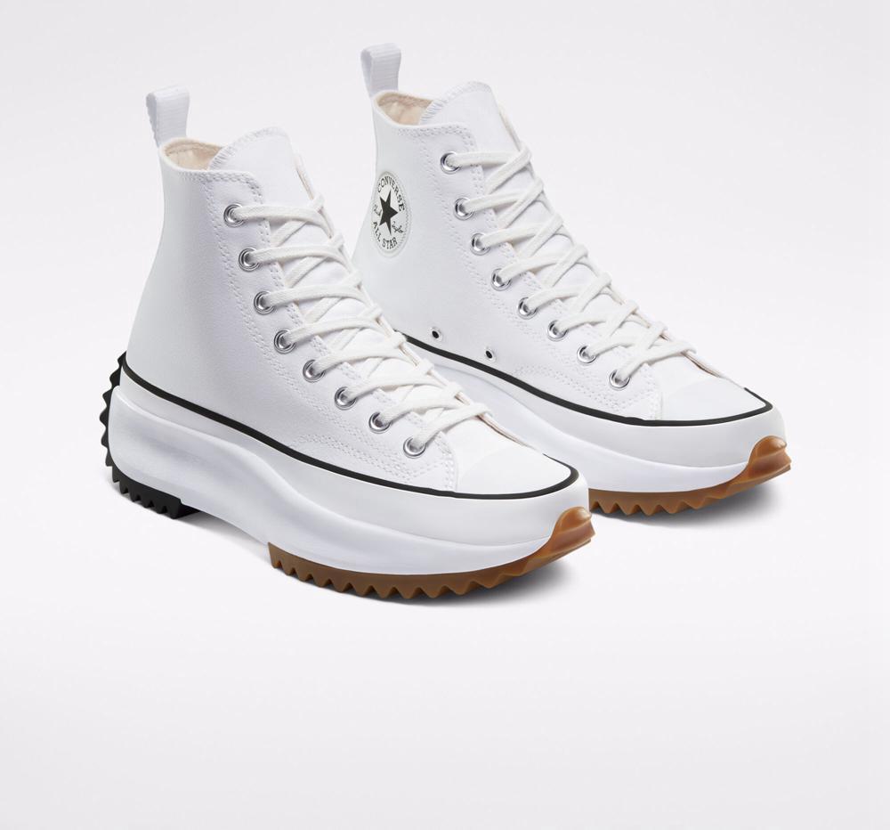 White / Black / Gum Converse Run Star Hike Unisex High Top Men's Platform Shoes  US |  35619-GRPH