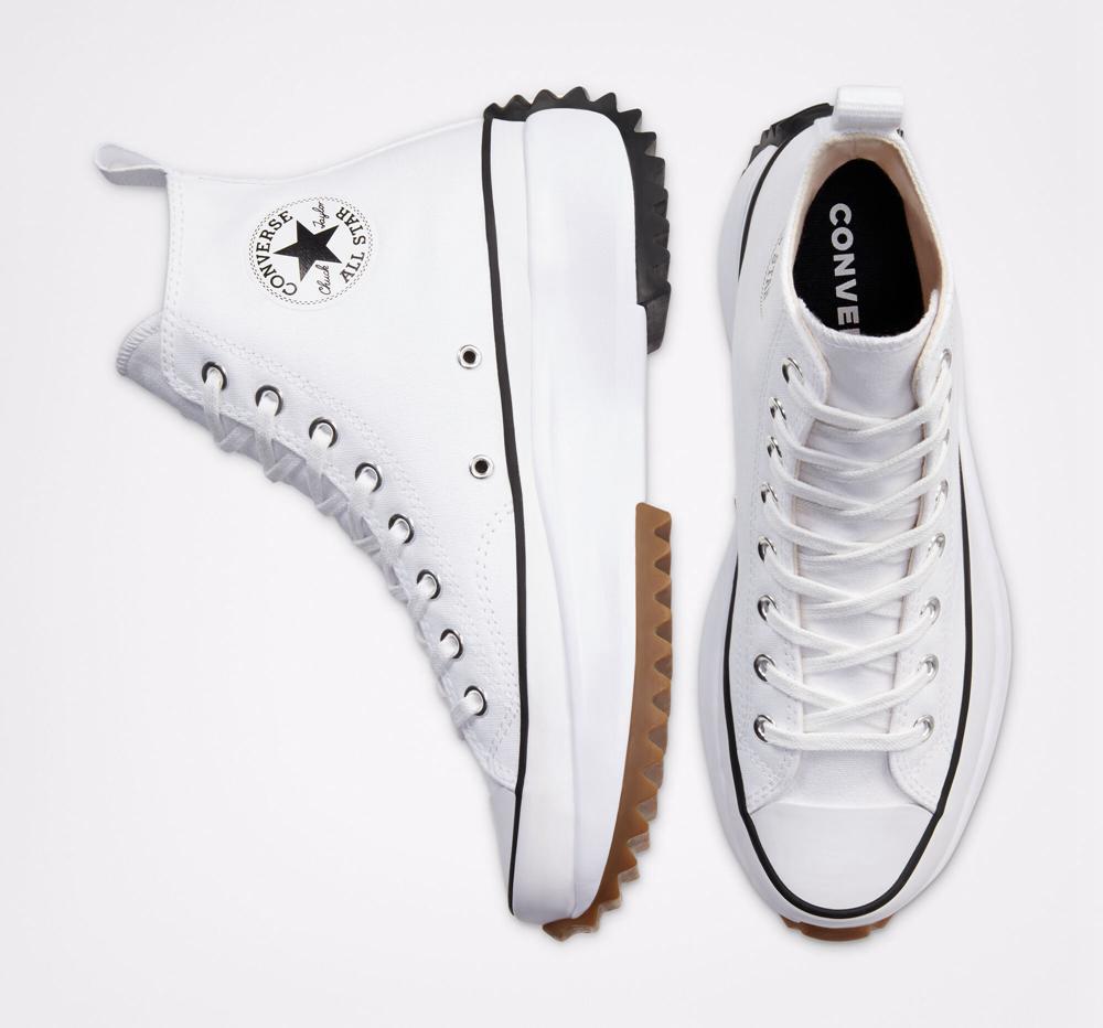 White / Black / Gum Converse Run Star Hike Unisex High Top Men's Platform Shoes  US |  71284-ZYWD