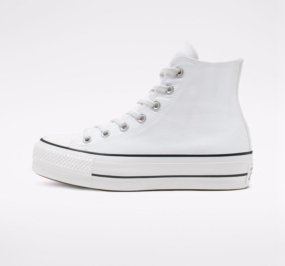 White / Black / White Converse Chuck Taylor All Star Lift Canvas High Top Women's Platform Shoes  US |  01738-GVQZ