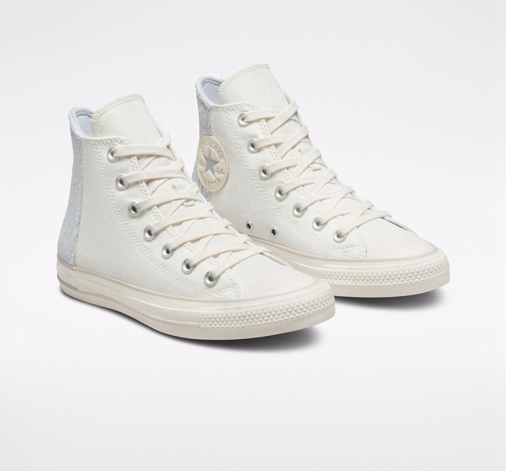 White Egret / Gravel Converse Chuck Taylor All Star Velour Unisex Men's High Tops  US |  58236-OTPW