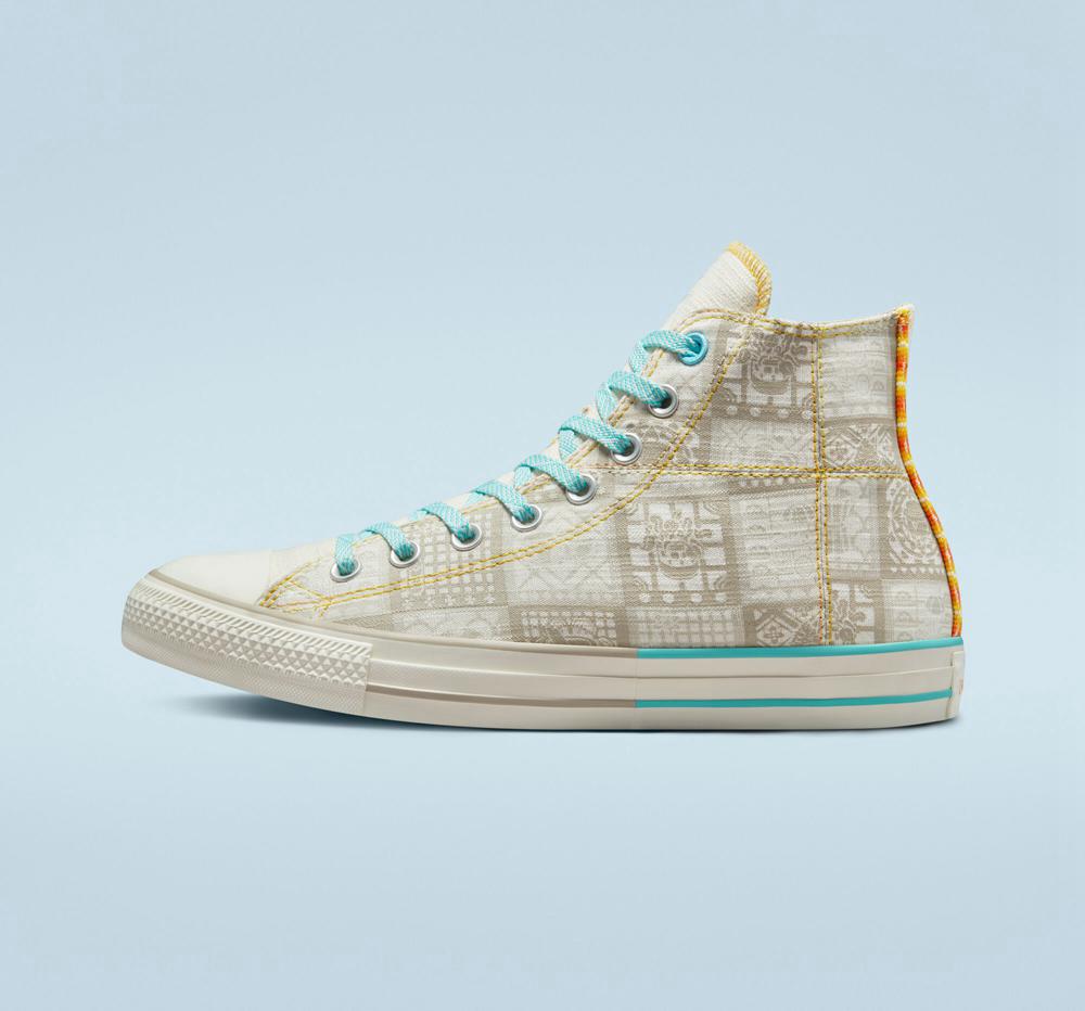 White Egret / Papyrus / Sun Ray Converse Chuck Taylor All Star Mi Gente%2C Mi Alegria Unisex Men's High Tops  US |  61578-OAFW