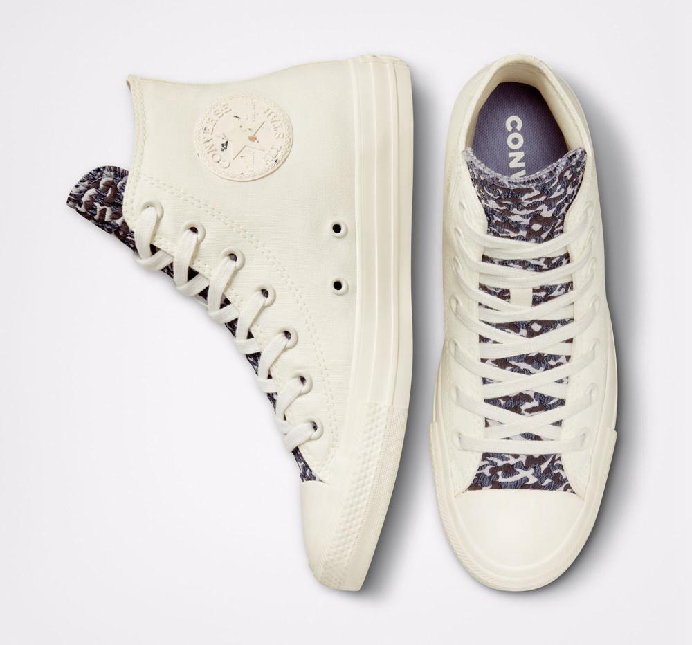 White Egret / Pure Silver Converse Chuck Taylor All Star Jacquard Camo Women's High Tops  US |  29340-BXVE