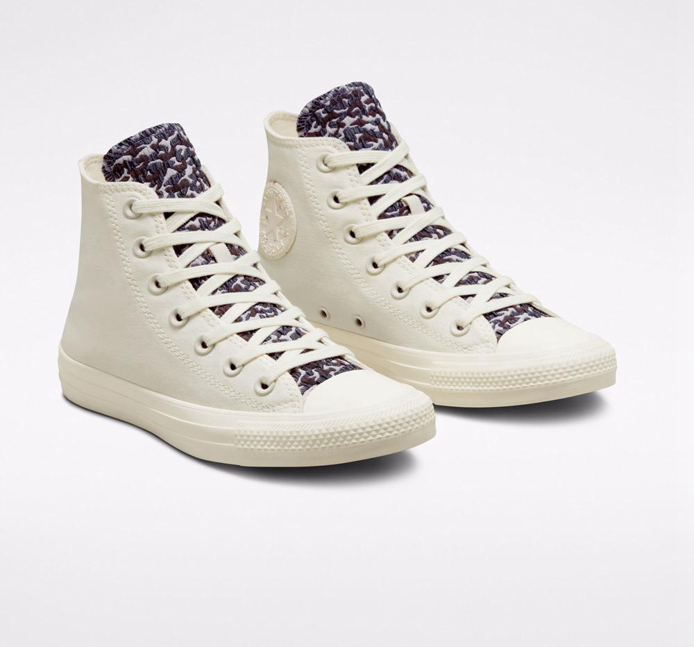 White Egret / Pure Silver Converse Chuck Taylor All Star Jacquard Camo Women's High Tops  US |  29340-BXVE