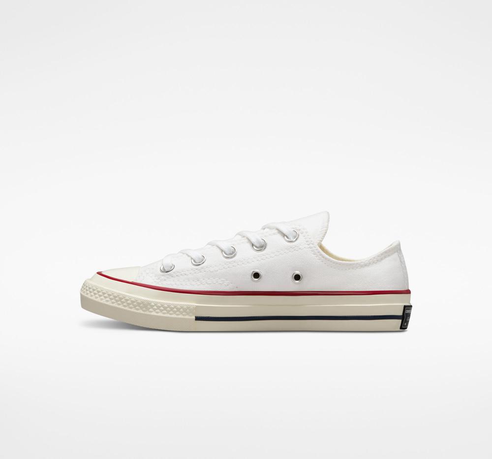 White / Garnet / Egret Converse Chuck 70 Vintage Canvas Little Kids Boys' Low Tops  US |  63240-BPWZ