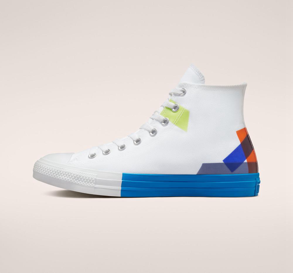 White / Kinetic Blue / White Converse Chuck Taylor All Star Space Racer Unisex Men's High Tops  US |  21803-MFBJ