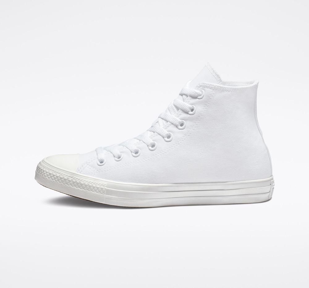 White Monochrome Converse Chuck Taylor All Star Classic Unisex Women's High Tops  US |  38197-RITB