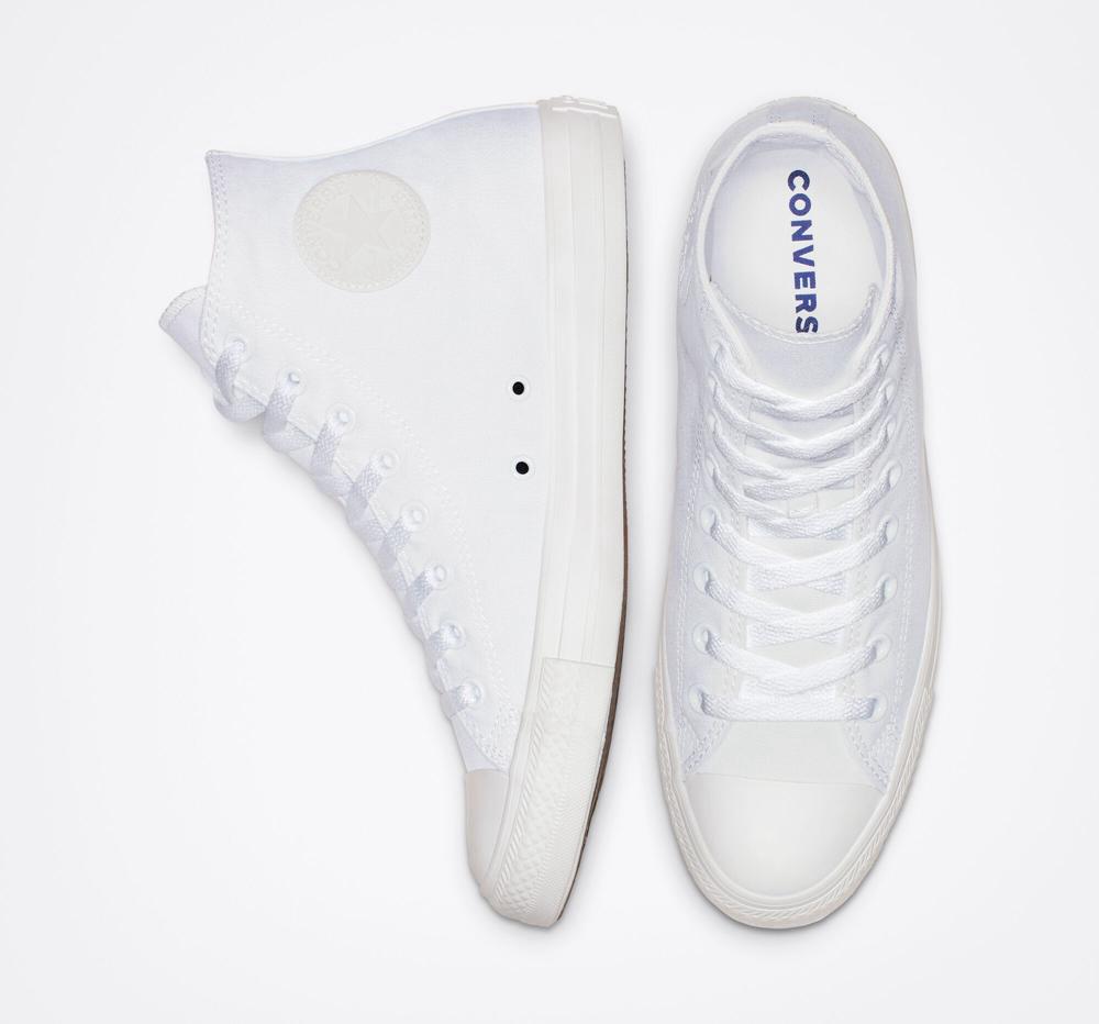 White Monochrome Converse Chuck Taylor All Star Classic Unisex Women's High Tops  US |  38197-RITB