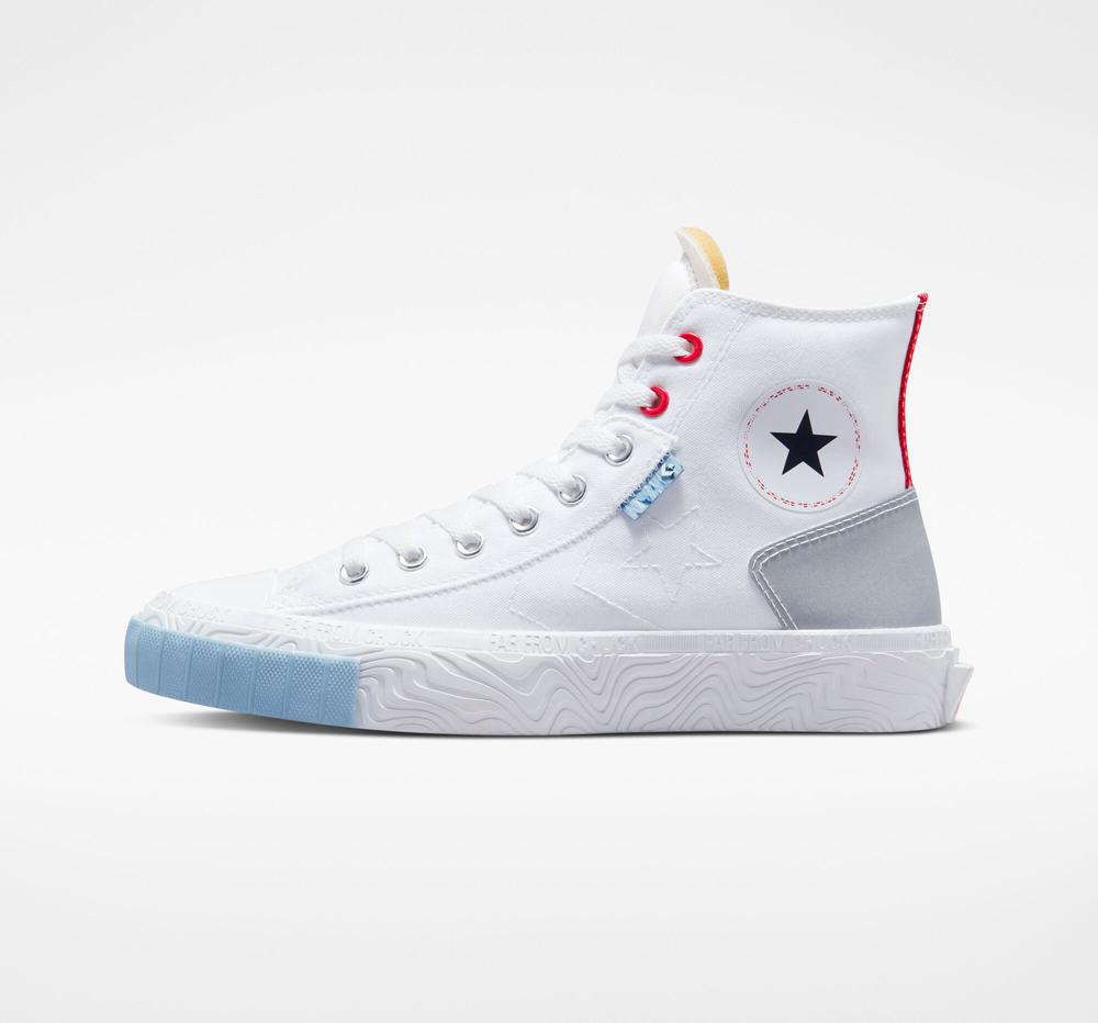 White / Red / Lt Armory Blue Converse Chuck Taylor Alt Star Reflective Shine Unisex Men's High Tops  US |  24716-JZWG