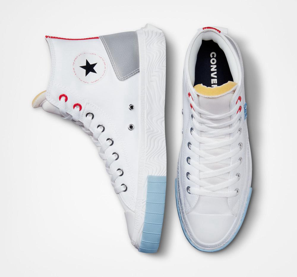 White / Red / Lt Armory Blue Converse Chuck Taylor Alt Star Reflective Shine Unisex Men's High Tops  US |  24716-JZWG