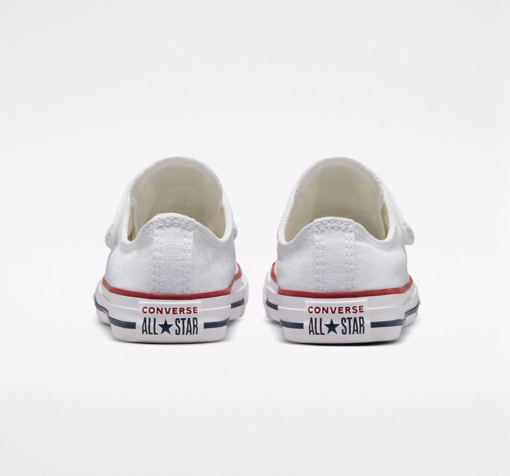 White / White / Natural Converse Chuck Taylor All Star Easy On Little Kids Girls' Low Tops  US |  10598-TBYM