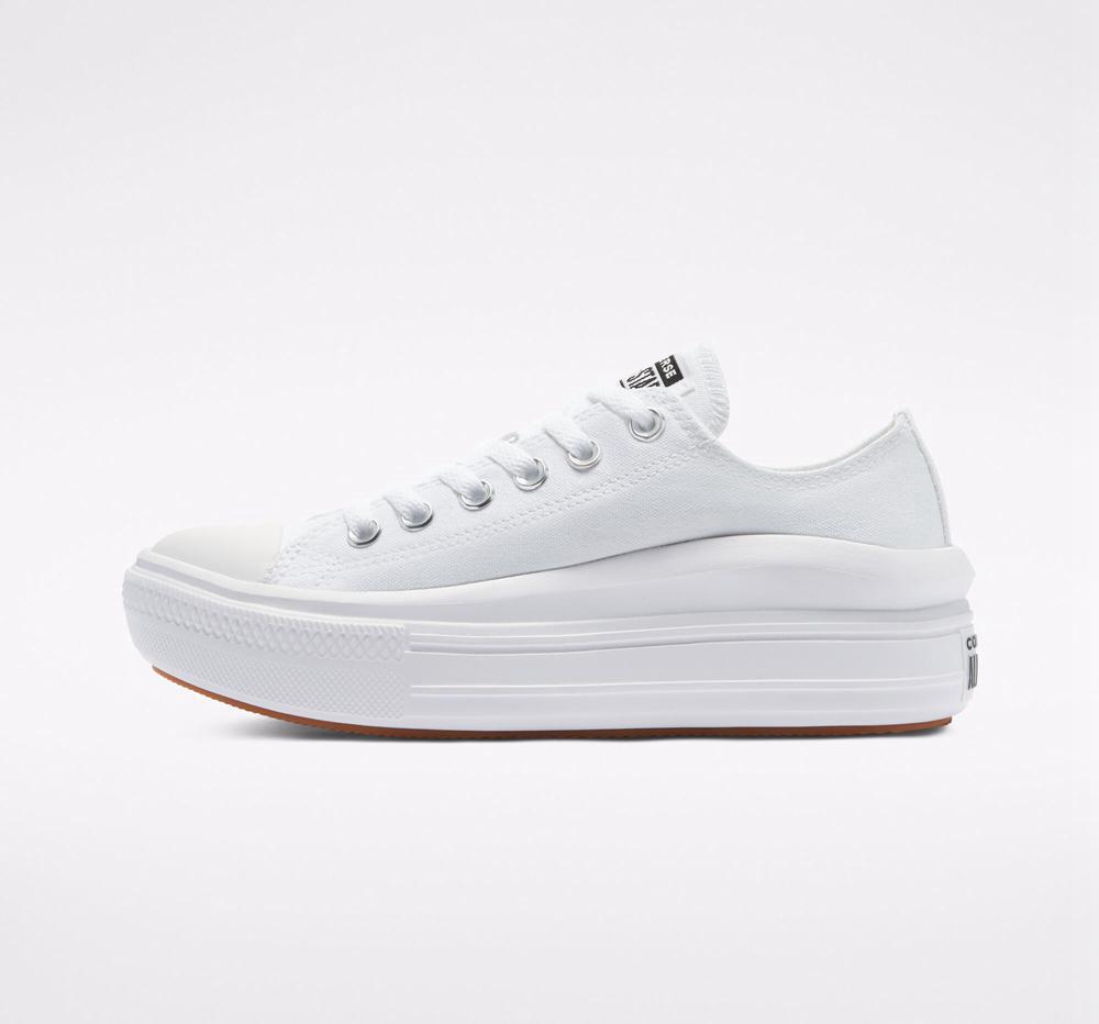 White / White / White Converse Chuck Taylor All Star Move Platform Women's Low Tops  US |  56782-MSET