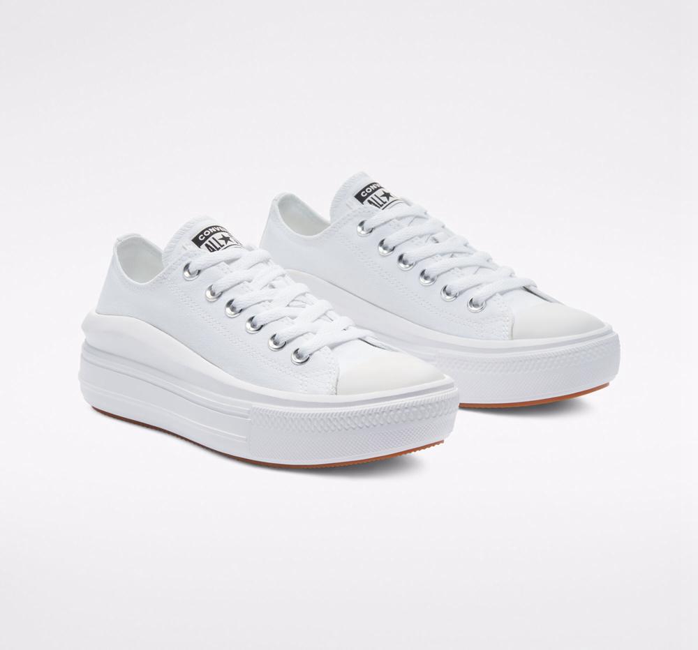 White / White / White Converse Chuck Taylor All Star Move Platform Women's Low Tops  US |  56782-MSET