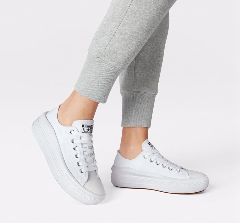 White / White / White Converse Chuck Taylor All Star Move Platform Women's Low Tops  US |  56782-MSET