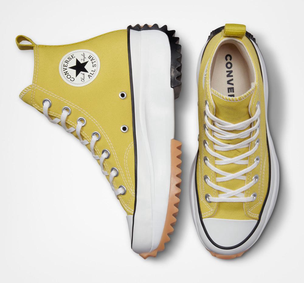 Yellow Bitter Lemon / Black / White Converse Run Star Hike Platform Unisex Men's High Tops  US |  23059-VEAN