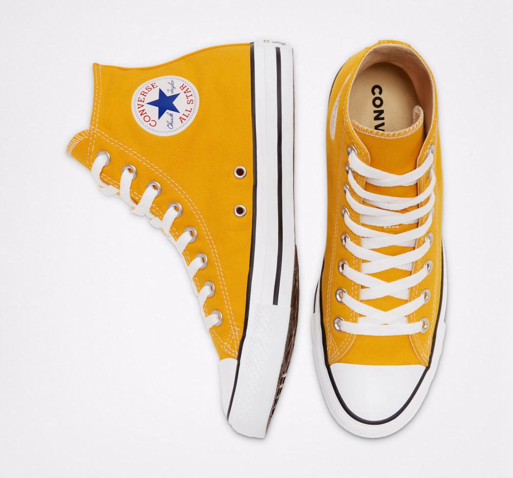 Yellow Lemon Chrome Converse Chuck Taylor All Star Classic Unisex Women's High Tops  US |  64753-XIRH