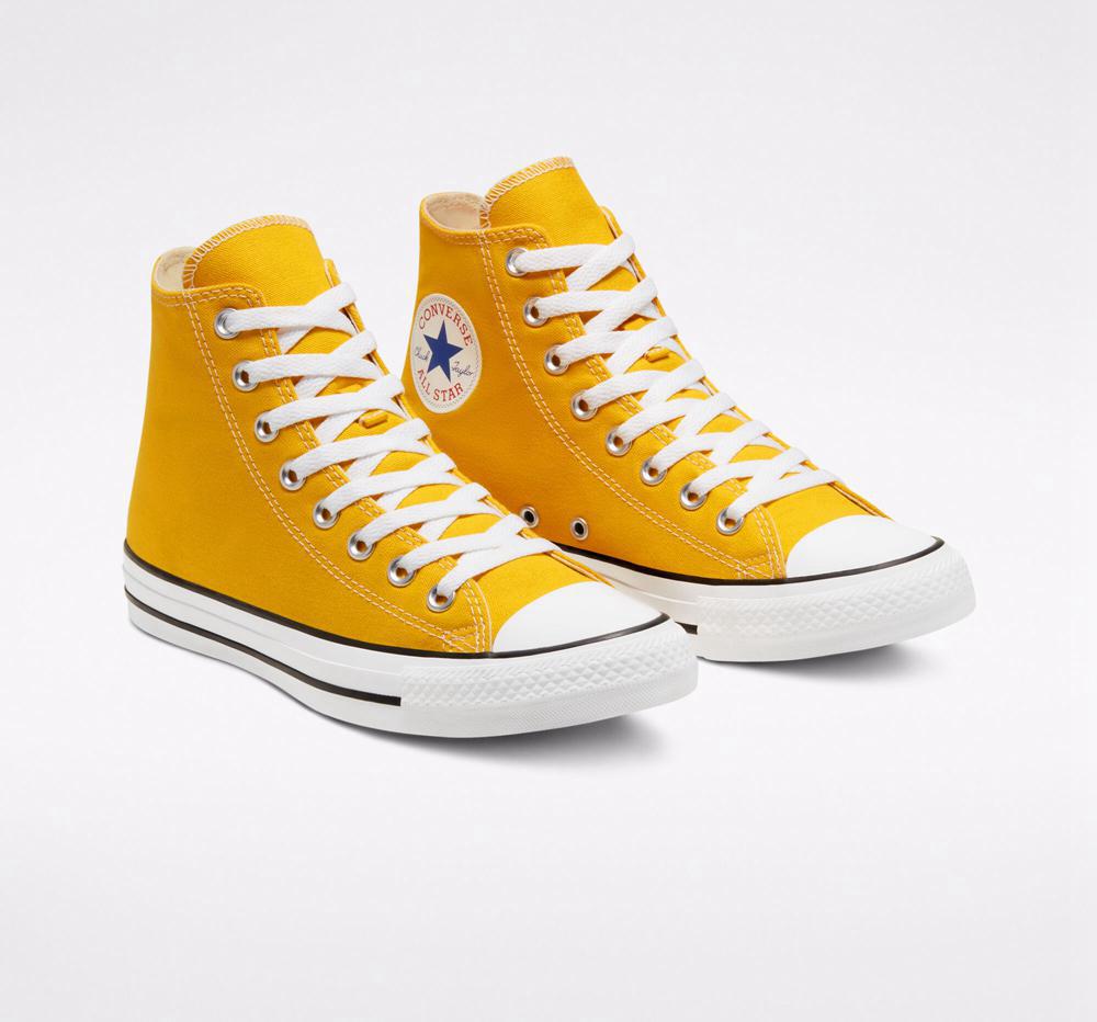 Yellow Lemon Chrome Converse Chuck Taylor All Star Classic Unisex Women's High Tops  US |  64753-XIRH