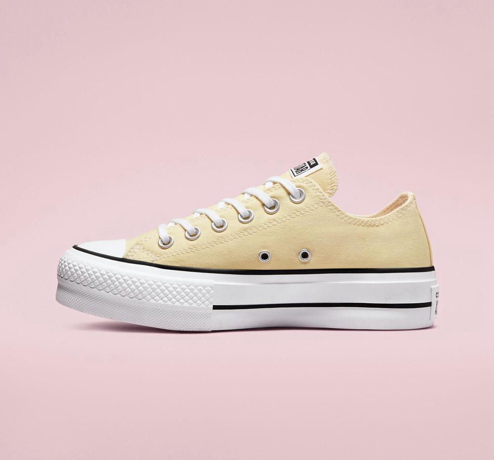 Yellow Lemon Drop / Black / White Converse Chuck Taylor All Star Lift Seasonal Color Low Top Women's Platform Shoes  US |  50926-SOHT