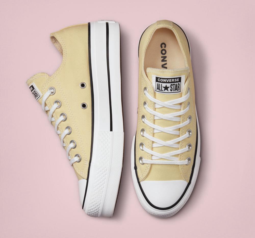 Yellow Lemon Drop / Black / White Converse Chuck Taylor All Star Lift Seasonal Color Low Top Women's Platform Shoes  US |  50926-SOHT